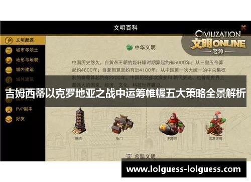 吉姆西蒂以克罗地亚之战中运筹帷幄五大策略全景解析